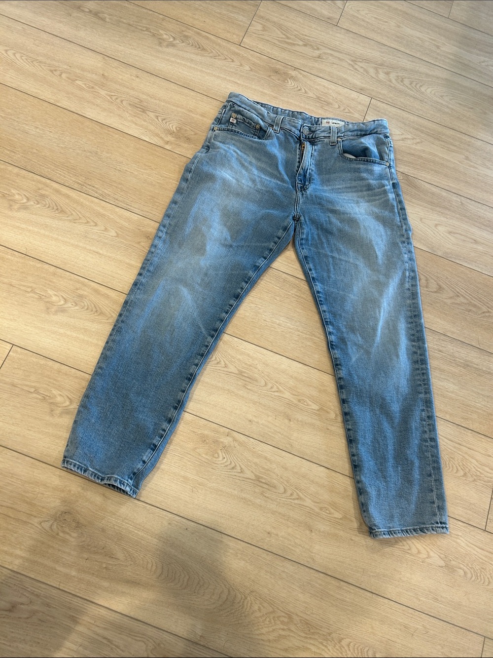 AG Adriano Goldschmied Women's Light Blue Straight Leg Jeans - Picture 1 of 4